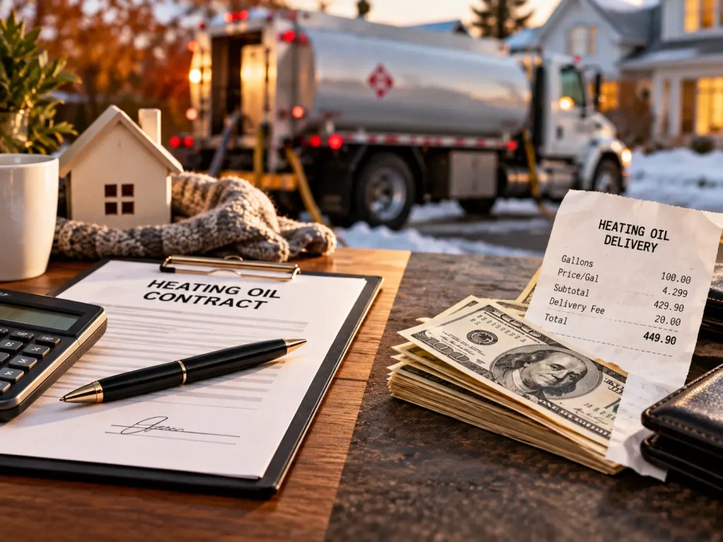 Heating oil contract versus COD cost comparison for Bucks County homeowners